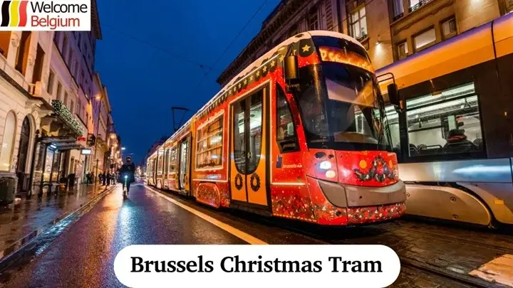 Père Noël dans un tramway à Bruxelles - Rencontre avec un personnage magique sur roues