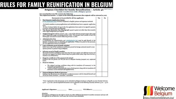 Dokumente für den Familiennachzug