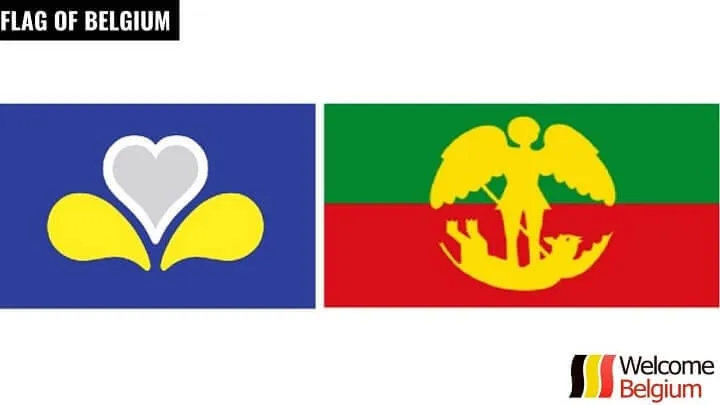 Drapeaux de la Commune de Bruxelles et de la Région Capitale