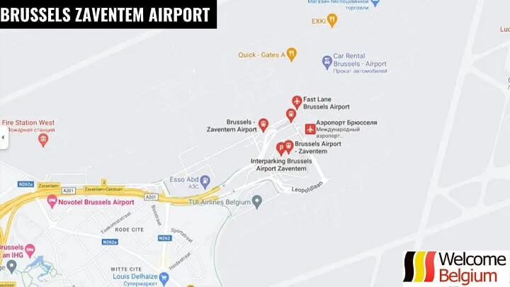 Location of Brussels Airport