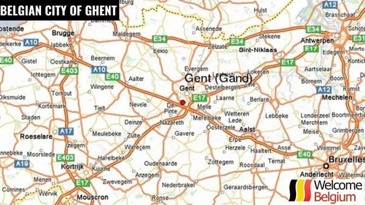 Ghent_belgium_5 Localisation de Gen sur la carte de Belgique